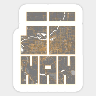 Jinan, Shandong, China City Map Typography - Bauhaus Sticker